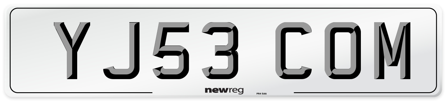 YJ53 COM Number Plate from New Reg